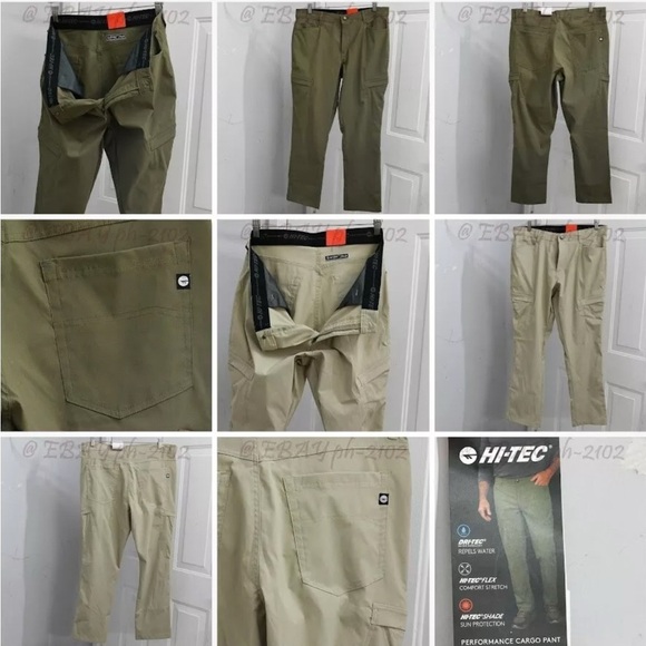 Hi-Tec Green Cargo Pants Straight-Leg Durable - Picture 5 of 13